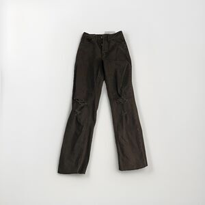 Wild Fable Jeans Women s High Rise Straight Leg Black Denim Distressed Size 2